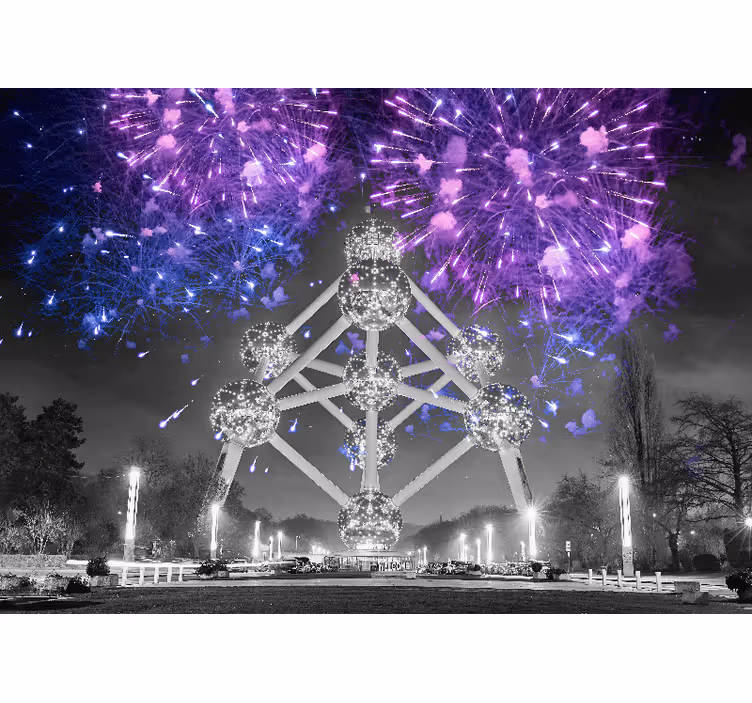 Ohňostroj v atomiu Fototapeta pro město a zemi - TenStickers