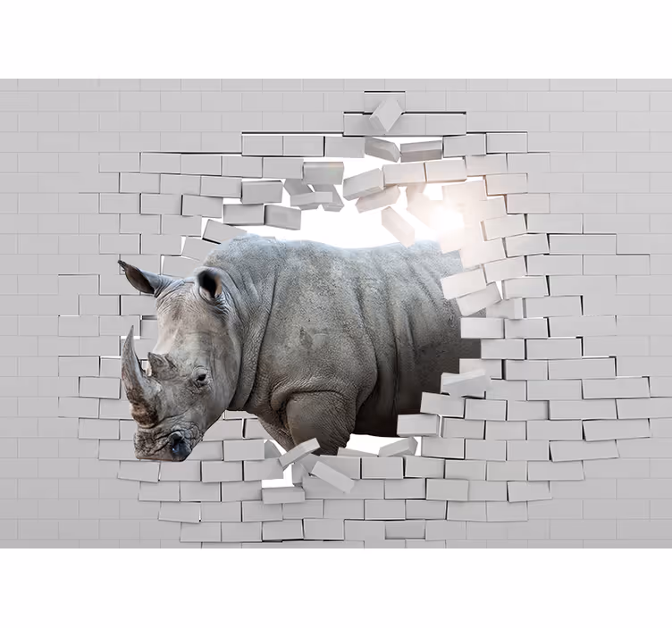 Fototapeta 3d nosorožec - TenStickers