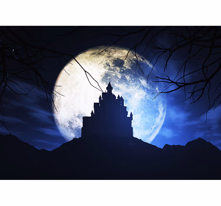 Měsíčně zalitý hrad Fancy fototapeta - TenStickers
