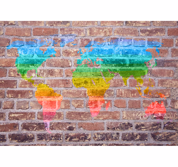 Mapa světa fototapeta barevné geografické zobrazení - TenStickers