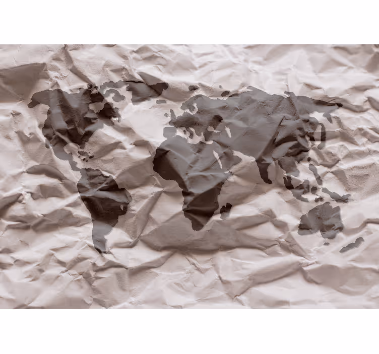 Geografický rámec světa Mapa světa fototapeta - TenStickers