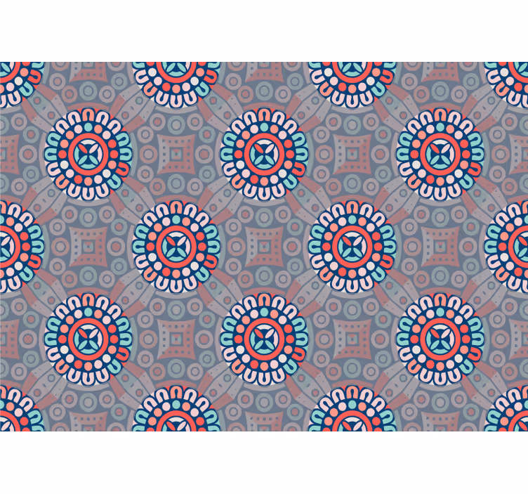 Geometrické květinové motivy Fototapeta na textury a vzory - TenStickers