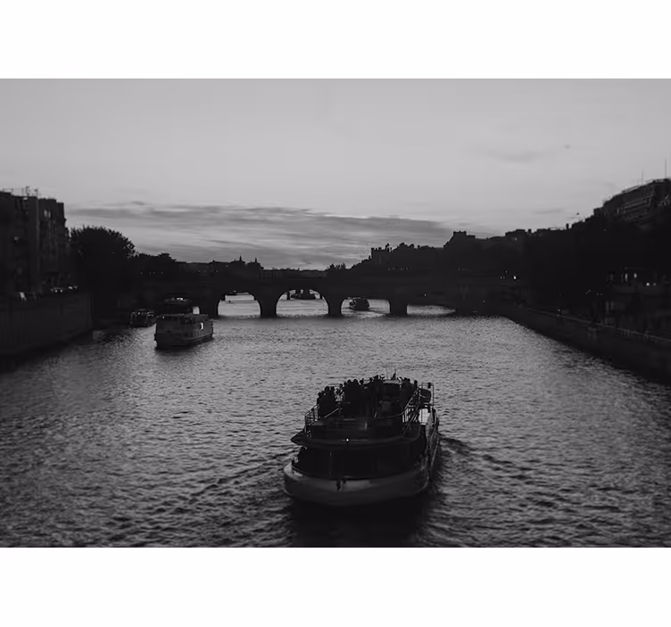 Výhled na řeku paříž Fototapeta pro město a zemi - TenStickers