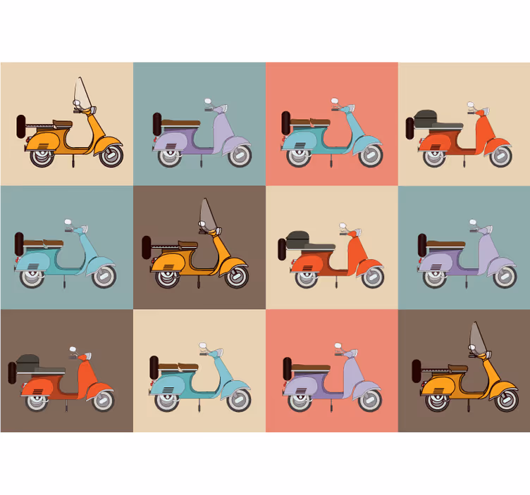 Retro skútr vzor Fototapeta vozidel - TenStickers