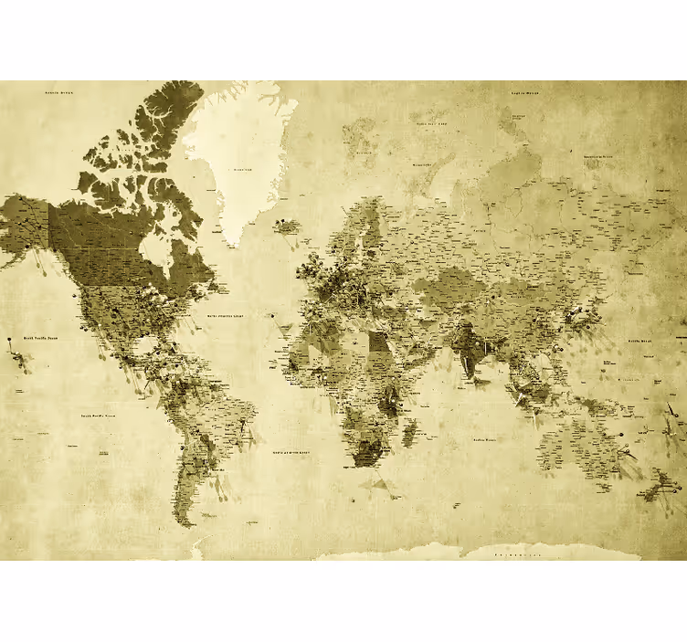 Mapa světa fototapeta retro globus - TenStickers