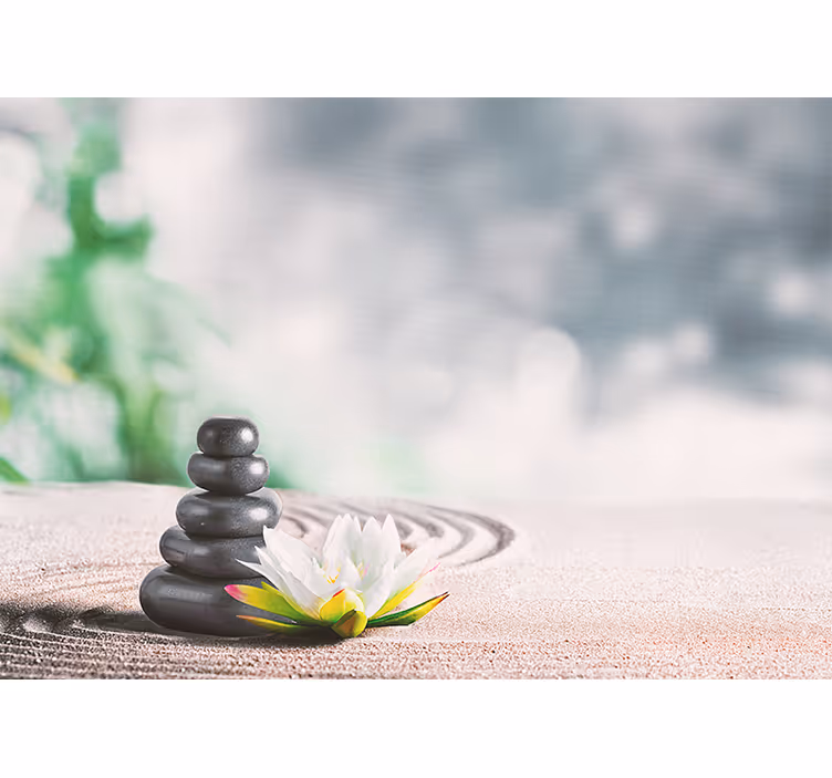Klidné stohování kamenů Zen foto tapeta - TenStickers