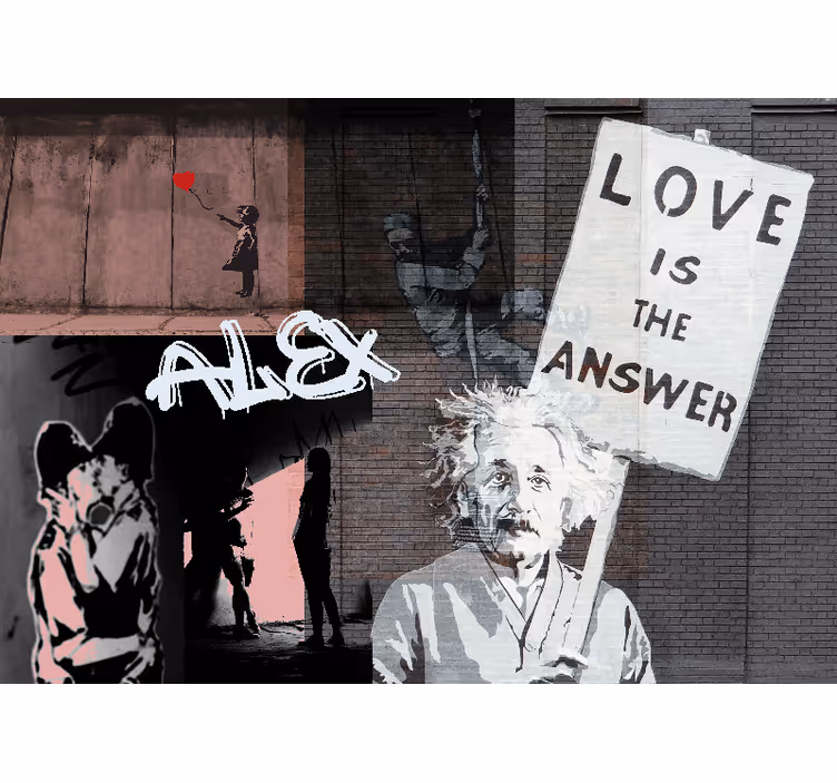 Fototapeta banksy art montage mountain - TenStickers