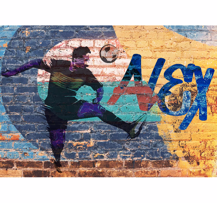 Graffiti fototapeta fotbalista v akci - TenStickers
