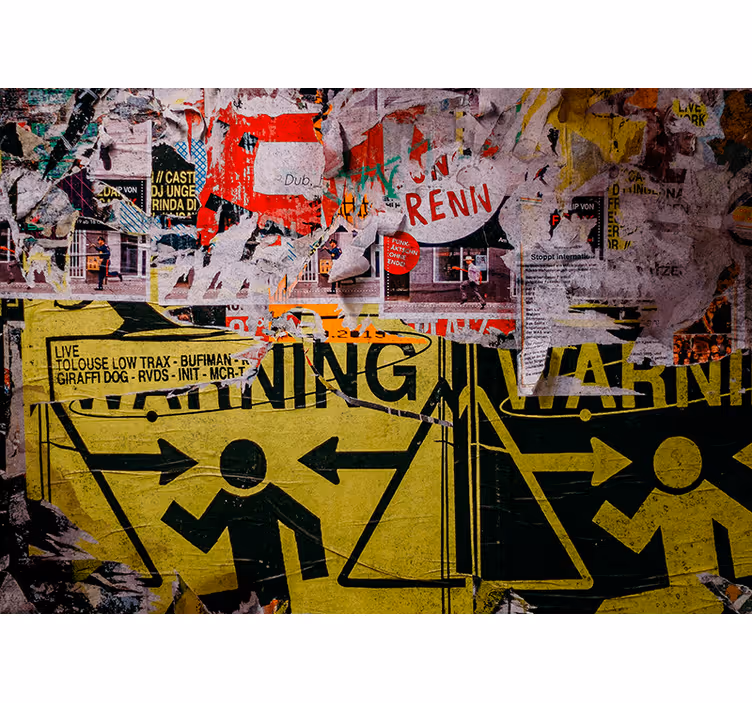 Graffiti fototapeta městské varovné značky - TenStickers