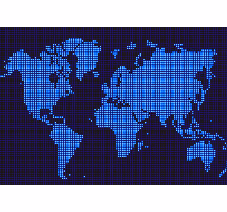 Mapa světa fototapeta pixelovaná - TenStickers