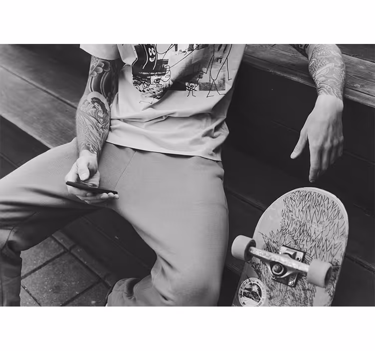 Skateboardista městský styl Fototapeta města a země - TenStickers
