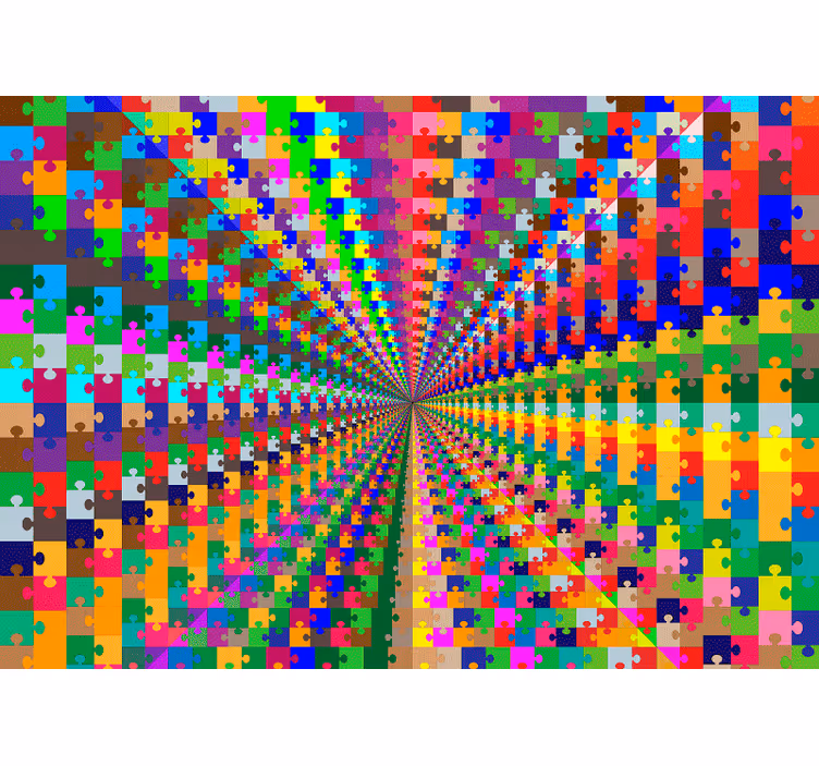 Exploze puzzle 3D fototapeta - TenStickers