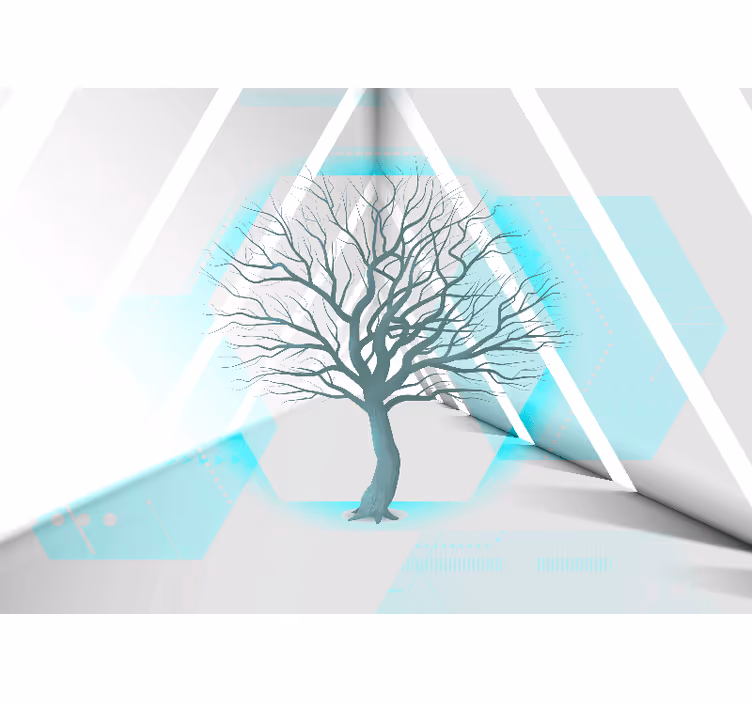 Geometrický stromový design Strom fototapeta - TenStickers
