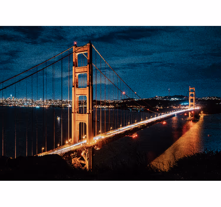 Fototapeta pro město a zemi noční most golden gate - TenStickers
