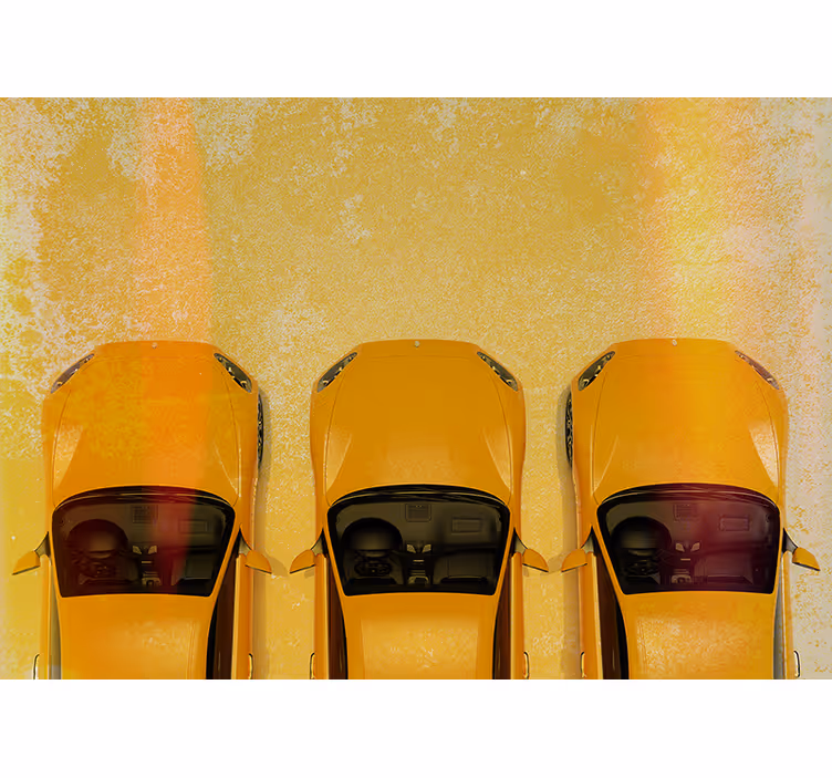 Fototapeta žluté závodní auto - TenStickers