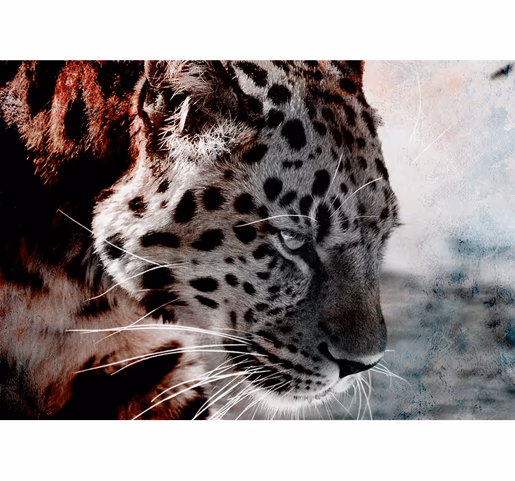 Detailní záběr na portrét leoparda Fototapeta zvířata - TenStickers