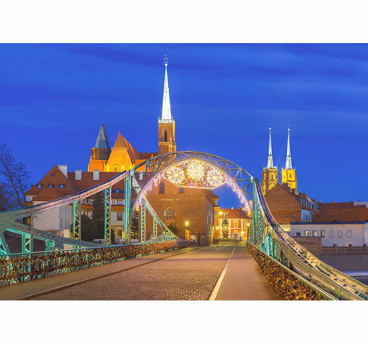 Pohled na historický most Fototapeta pro město a zemi - TenStickers