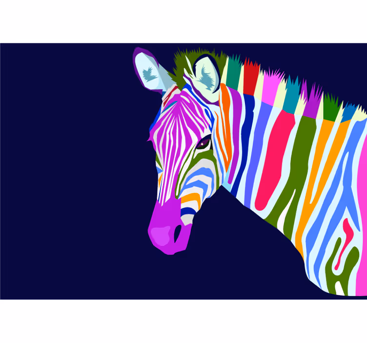 Vícebarevná zebra Fototapeta zvířata - TenStickers