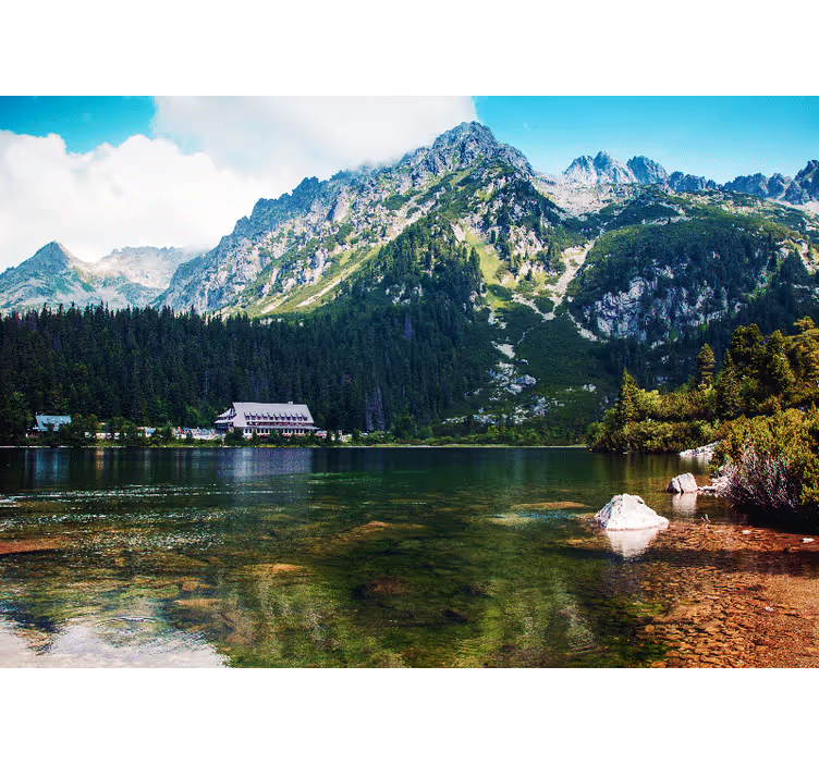 Polské tatry jezero hora fototapeta - TenStickers