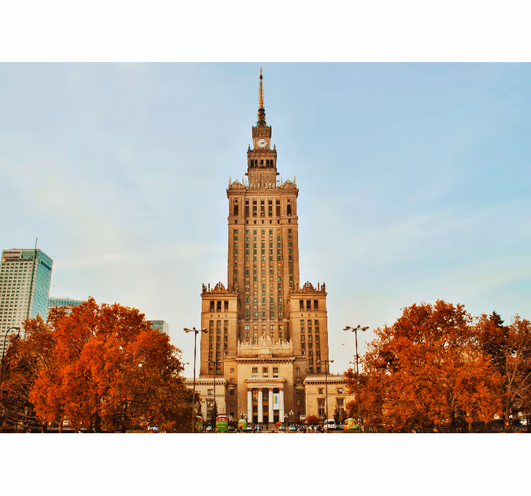 Varšava palác kultury obývací pokoj fototapeta - TenStickers