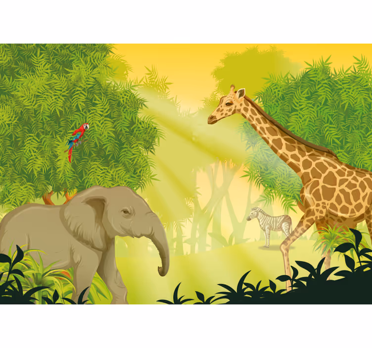 Fototapeta zvířata scéna safari v savaně - TenStickers