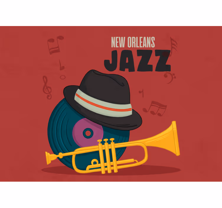 Fototapeta new orleans jazz music notes - TenStickers