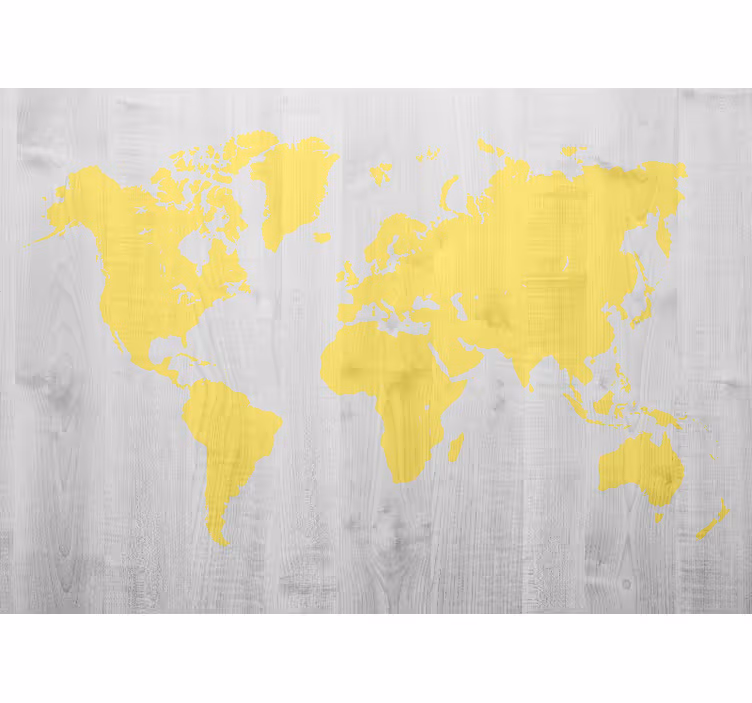 Mapa světa fototapeta žlutá - TenStickers