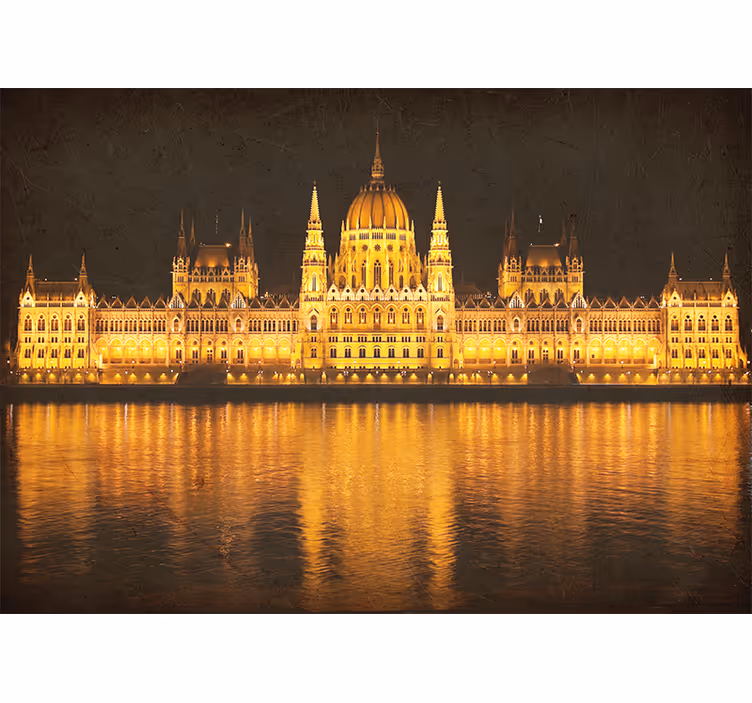 Fototapeta města a země noční pohled na budapešť - TenStickers