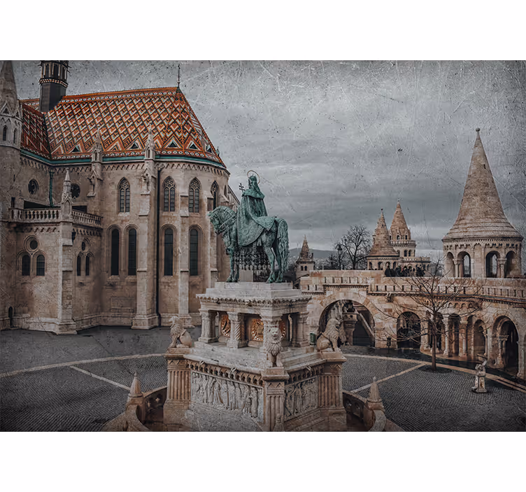 Fototapeta pro město a zemi pohled na budínský hrad - TenStickers