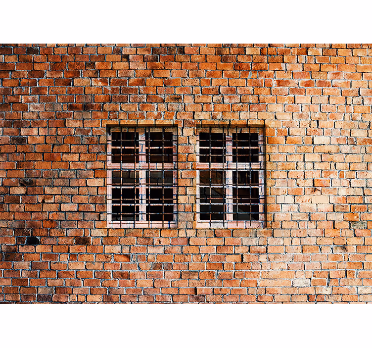 Cihla fototapeta rustikální cihlová okna - TenStickers