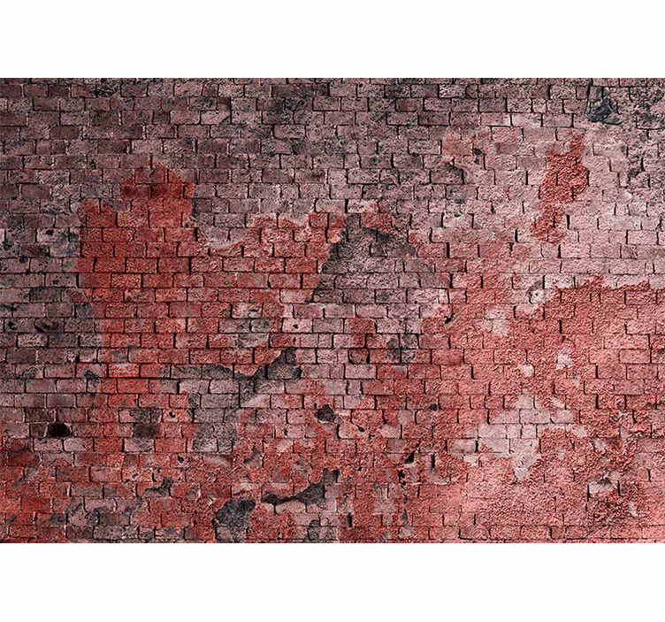 Cihla fototapeta s texturovaným červeným povrchem - TenStickers