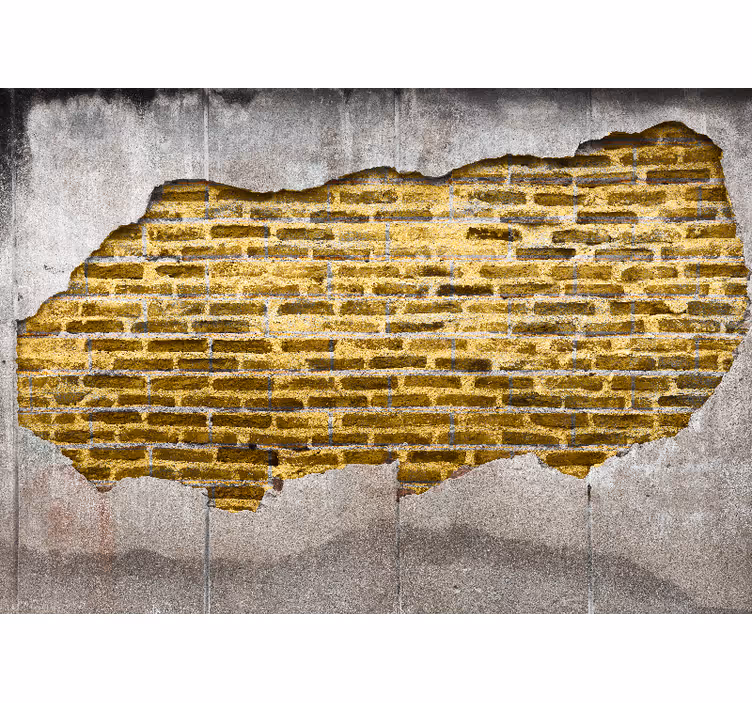 Fototapeta zlatý beton a cihly - TenStickers