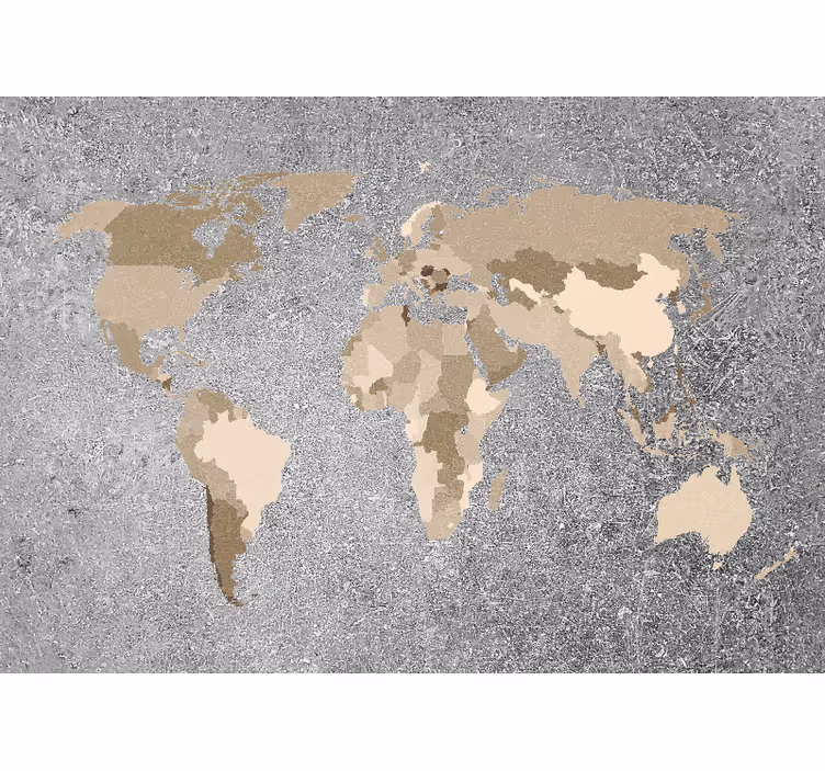 Mapa světa fototapeta mapy kontinentů - TenStickers