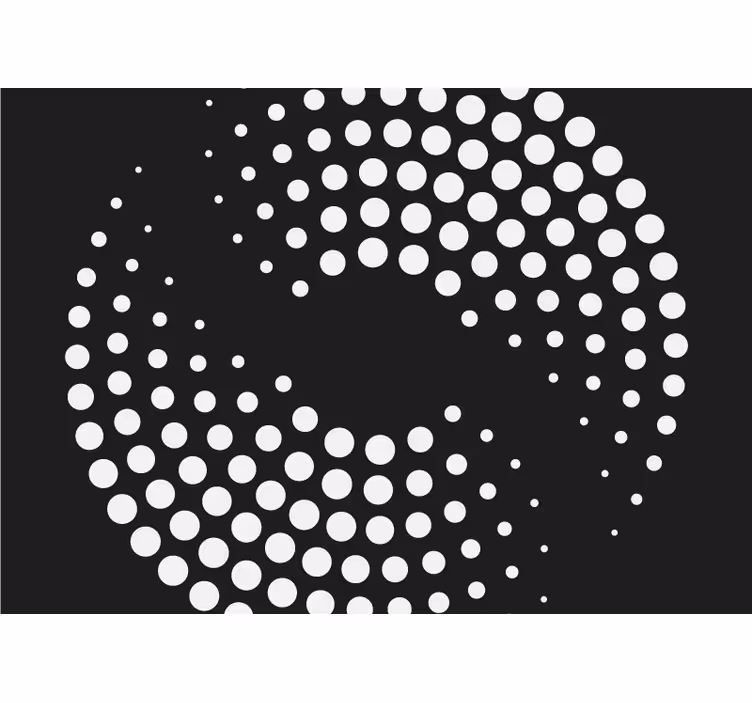 Dynamický bílý tečkovaný design Fototapeta - TenStickers
