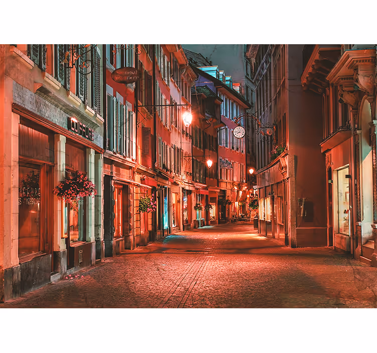 Fototapeta pro město a zemi kamenitá ulička - TenStickers