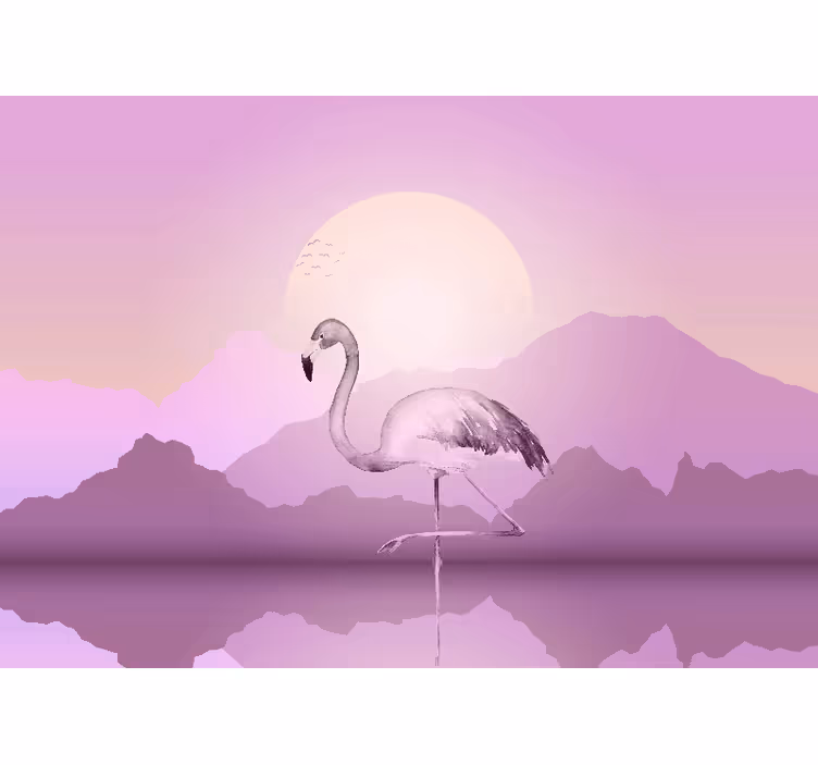 Fototapeta zvířata elegantní silueta plameňáka - TenStickers