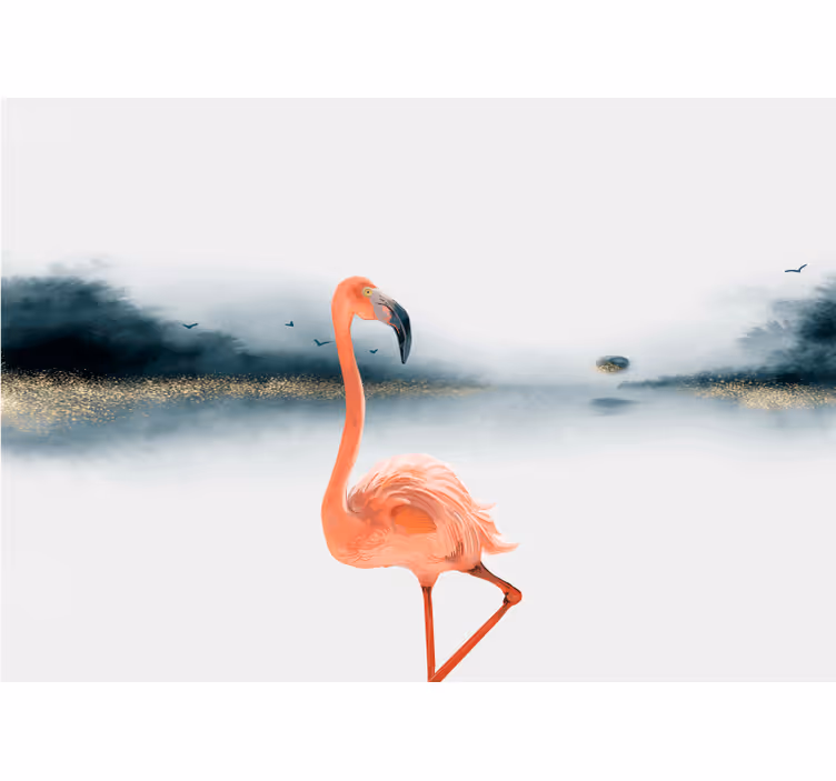 Fototapeta zvířata elegantní póza plameňáka - TenStickers