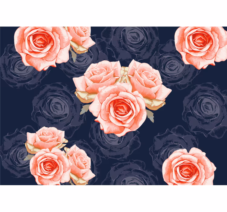 Elegantní růžové květy Fototapeta z růží - TenStickers