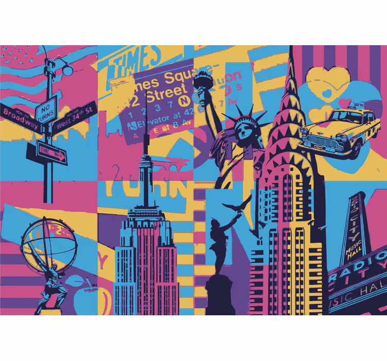 Pop art malba new york městské umění fototapeta - TenStickers