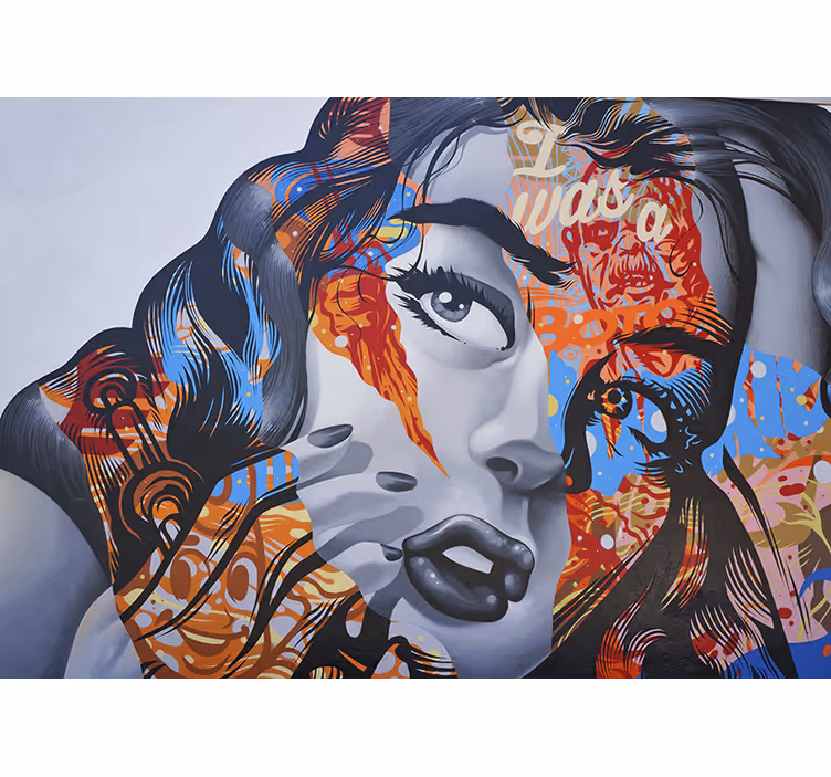 Fototapeta pop art žena portrét graffiti - TenStickers