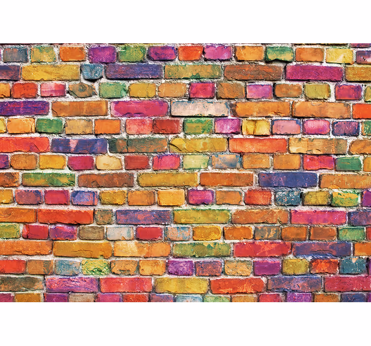 Barevné umělecké dílo cihly klasické umění fototapeta - TenStickers