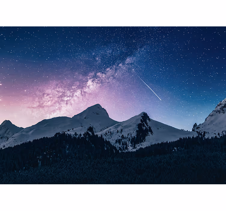 Horská fototapeta velkolepá hvězdná noc - TenStickers
