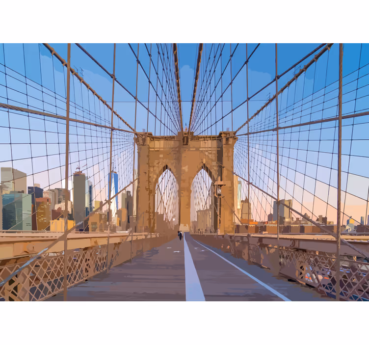 Fototapeta pro město a zemi s výhledem na brooklynský most - TenStickers