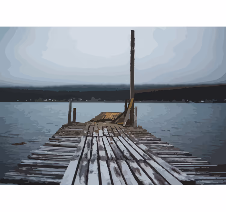 Fototapeta klidné jezero s moly - TenStickers