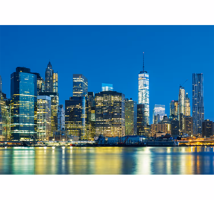 New york fototapeta noční panorama nyc - TenStickers