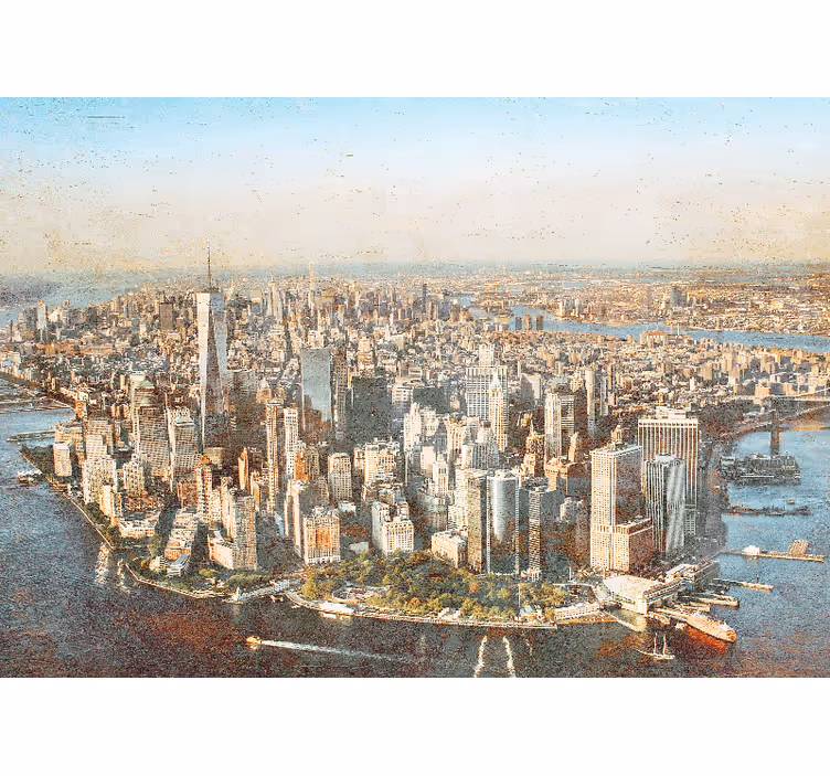 Fototapeta pro město a zemi pohled na manhattan - TenStickers