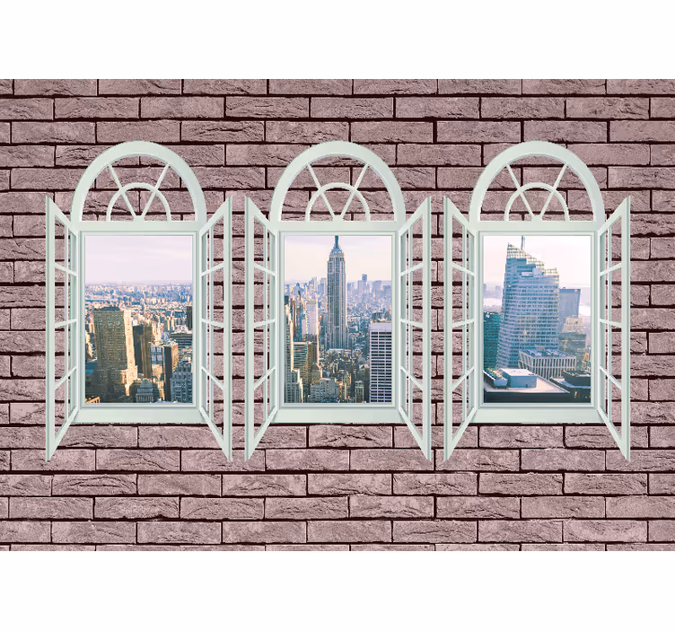 Fototapeta okno new york pohled na město - TenStickers