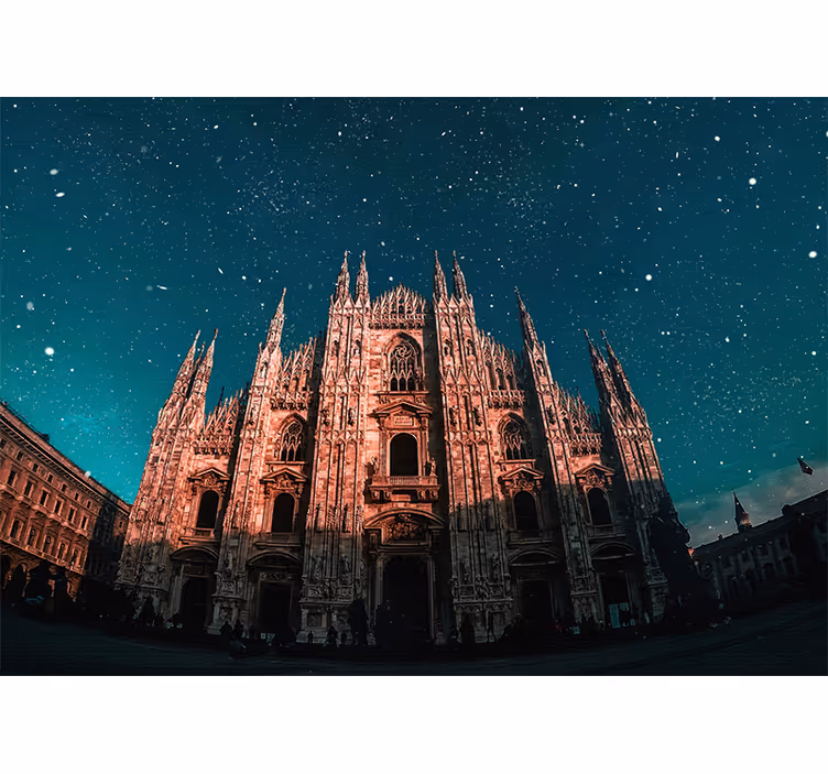 Fototapeta madrid noční scenérie milánské katedrály - TenStickers
