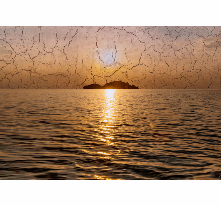 Horská fototapeta soumrak nad oceánem - TenStickers
