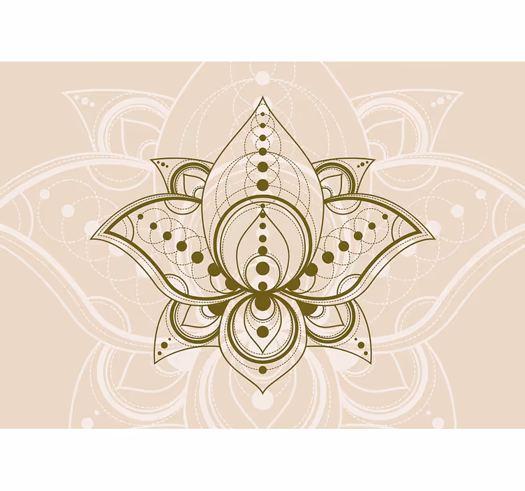 Fototapeta mandala vzor zlatý lotosový květ - TenStickers